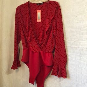BooHoo body suit blouse new with tags
